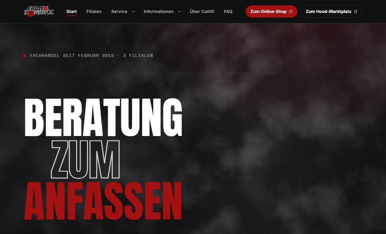 Webseite von CalitO – Fachhandel für E-Zigaretten und Zubehör